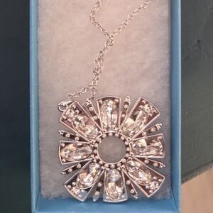 Touchstone Crystal Silver Floral Necklace